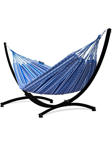 Pereira 220x140cm Hängematte mit Gestell, Hängemattengestell aus Stahl Feuerverzinkt oder Pulverbeschichtet 370cm