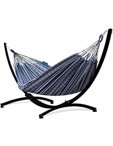 Pereira 220x140cm Hängematte mit Gestell, Hängemattengestell aus Stahl Feuerverzinkt oder Pulverbeschichtet 370cm