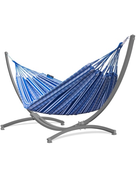 Pereira 220x140cm Hängematte mit Gestell, Hängemattengestell aus Stahl Feuerverzinkt oder Pulverbeschichtet 370cm