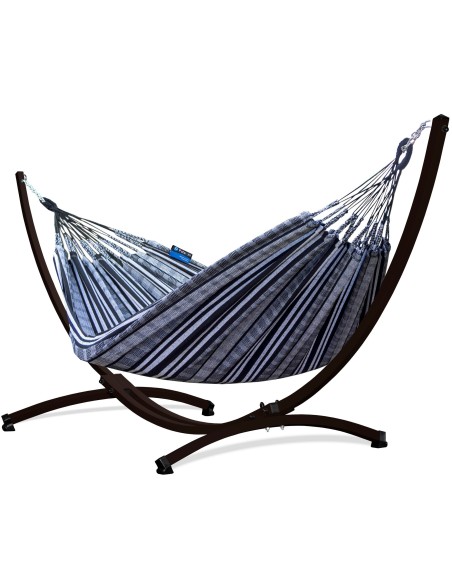 Pereira 220x140cm Hängematte mit Gestell, Hängemattengestell aus Stahl Feuerverzinkt oder Pulverbeschichtet 370cm
