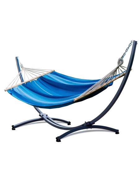 Stabhängematte mit Gestell, Hängematte 220x160cm, Hängemattegestell aus Aluminium oder Stahl