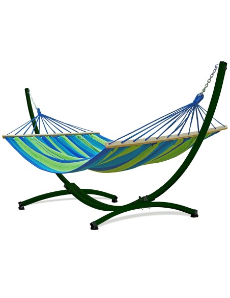 Stabhängematte mit Gestell, Hängematte 220x160cm, Hängemattegestell aus Aluminium oder Stahl