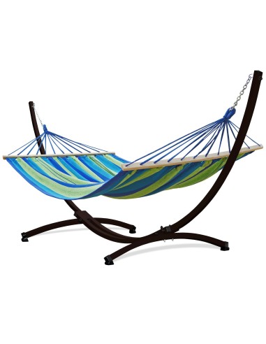 Stabhängematte mit Gestell, Hängematte 220x160cm, Hängemattegestell aus Aluminium oder Stahl
