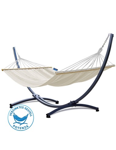 Roma Stabhängematte mit Gestell, Hängematte 220x160cm, Hängemattegestell aus Aluminium oder Stahl