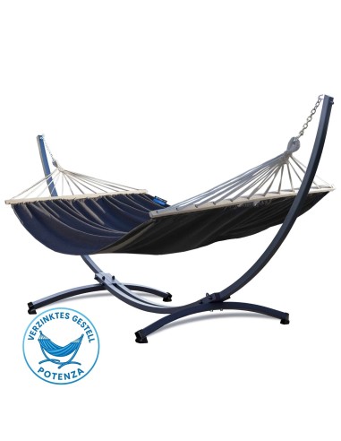 Roma Stabhängematte mit Gestell, Hängematte 220x160cm, Hängemattegestell aus Aluminium oder Stahl