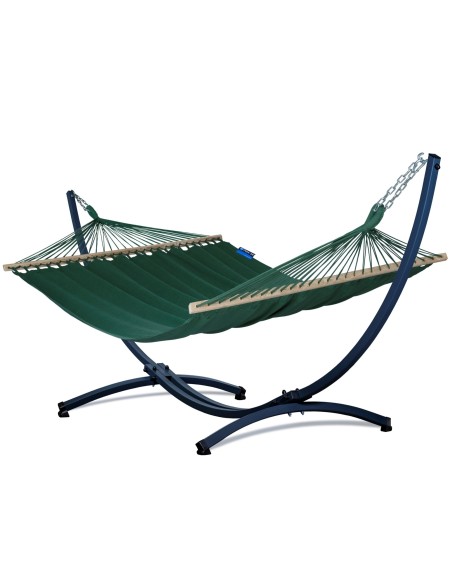 Merida Stabhängematte mit Gestell, Hängematte 215x160cm, Hängemattegestell aus Aluminium oder Stahl