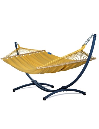 Merida Stabhängematte mit Gestell, Hängematte 215x160cm, Hängemattegestell aus Aluminium oder Stahl
