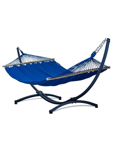 Merida Stabhängematte mit Gestell, Hängematte 215x160cm, Hängemattegestell aus Aluminium oder Stahl