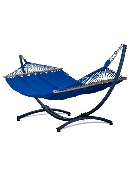 Merida Stabhängematte mit Gestell, Hängematte 215x160cm, Hängemattegestell aus Aluminium oder Stahl