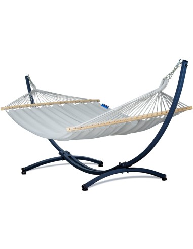 Merida Stabhängematte mit Gestell, Hängematte 215x160cm, Hängemattegestell aus Aluminium oder Stahl
