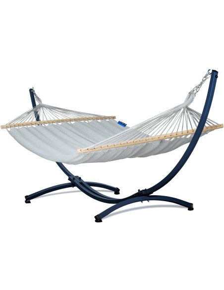 Merida Stabhängematte mit Gestell, Hängematte 215x160cm, Hängemattegestell aus Aluminium oder Stahl