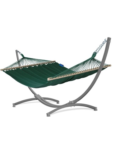 Merida Stabhängematte mit Gestell, Hängematte 215x160cm, Hängemattegestell aus Aluminium oder Stahl