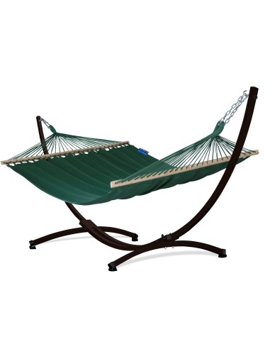 Merida Stabhängematte mit Gestell, Hängematte 215x160cm, Hängemattegestell aus Aluminium oder Stahl