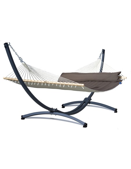 Panama Stabhängematte mit Gestell, Hängematte 215x140cm, Hängemattegestell aus Aluminium oder Stahl