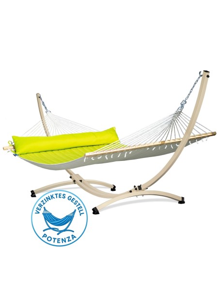 Panama Stabhängematte mit Gestell, Hängematte 215x140cm, Hängemattegestell aus Aluminium oder Stahl