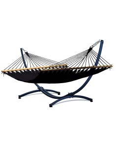 Barbados Stabhängematte aus Baumwolle mit Gestell| Netz-Hängematte mit Holzstab