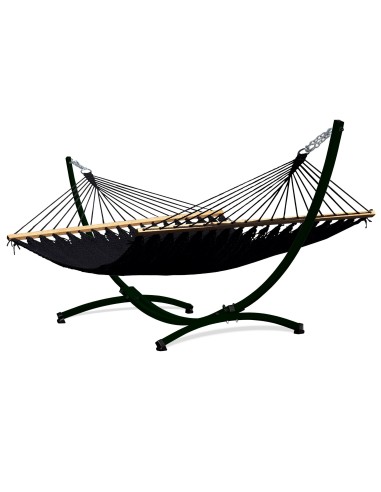 Barbados Stabhängematte aus Baumwolle mit Gestell| Netz-Hängematte mit Holzstab