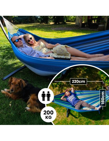 Hängematte mit Gestell für 2 Personen, Doppelhängematte 220x160cm Outdoor & Garten