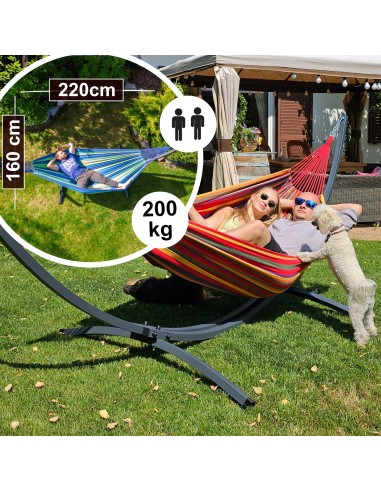 Hängematte mit Gestell für 2 Personen, Doppelhängematte 220x160cm Outdoor & Garten