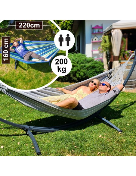 Cartago Hängematte mit Gestell für 2 Personen – Outdoor & Garten