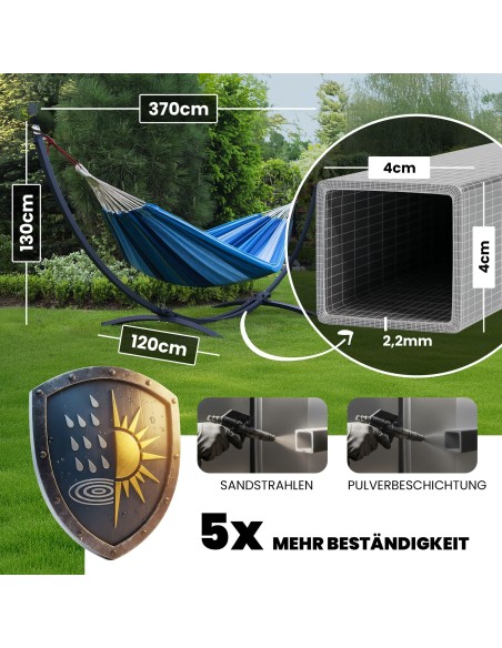 Cartago Hängematte mit Gestell für 2 Personen – Outdoor & Garten