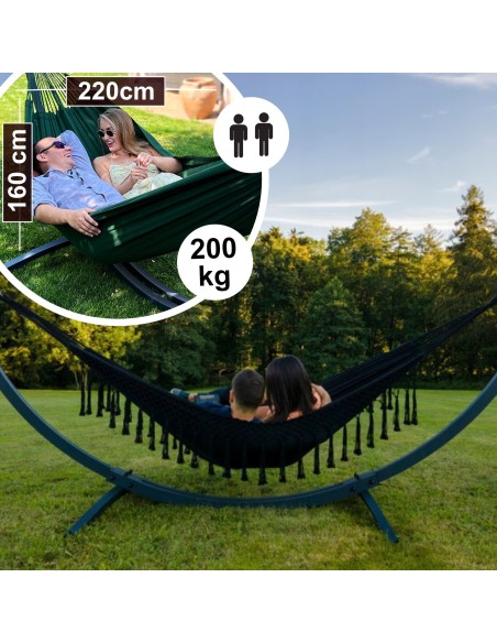Santia Boho Hängematte mit Gestell für 2 Personen 220x160cm - Outdoor & Garten