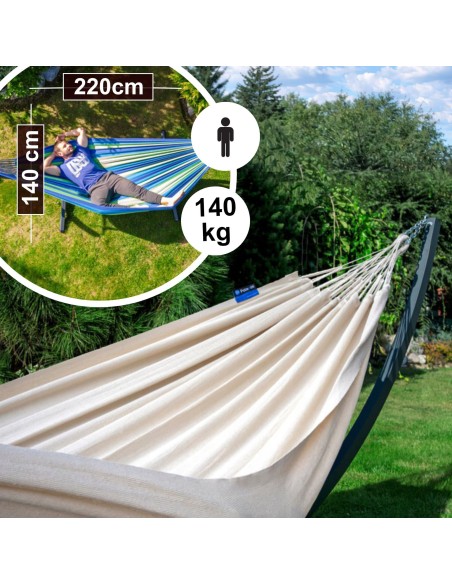 Medelin (220x140cm) Hängematte mit Gestell, Hängemattengestell aus Stahl 370cm