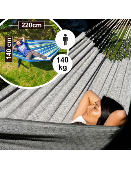 Medelin (220x140cm) Hängematte mit Gestell, Hängemattengestell aus Stahl 370cm