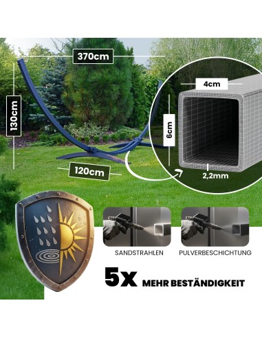 Medelin 230x160cm Hängematte mit Gestell, Hängemattengestell aus Stahl oder Aluminium