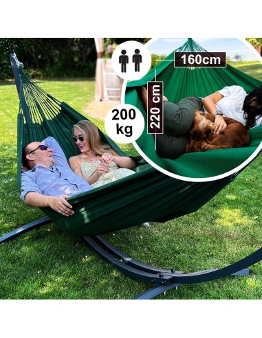Merida Baumwolle (220x160cm) Hängematte mit Gestell | Wetterfest & Stabill Auluminum oder Stahl