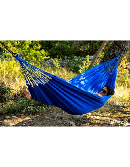 Merida Baumwolle (220x160cm) Hängematte mit Gestell | Wetterfest & Stabill Auluminum oder Stahl