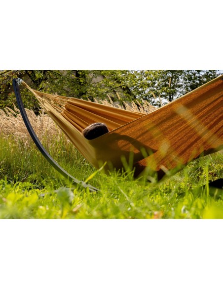 Merida Baumwolle (220x160cm) Hängematte mit Gestell | Wetterfest & Stabill Auluminum oder Stahl