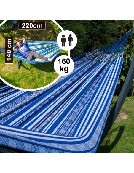 Pereira 220x140cm Hängematte mit Gestell, Hängemattengestell aus Stahl Feuerverzinkt oder Pulverbeschichtet 370cm