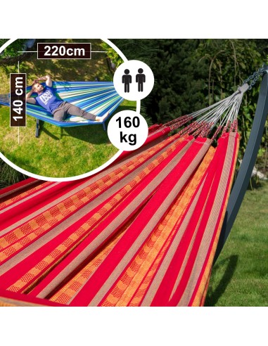 Pereira 220x140cm Hängematte mit Gestell, Hängemattengestell aus Stahl Feuerverzinkt oder Pulverbeschichtet 370cm