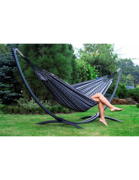 Pereira 220x140cm Hängematte mit Gestell, Hängemattengestell aus Stahl Feuerverzinkt oder Pulverbeschichtet 370cm