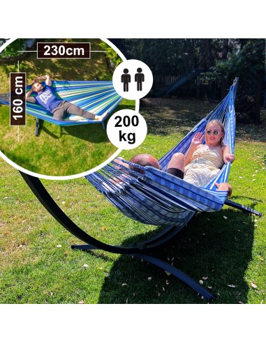 Pereira 230x160cm Hängematte mit Gestell, Hängemattengestell aus Stahl Feuerverzinkt oder Pulverbeschichtet 370cm