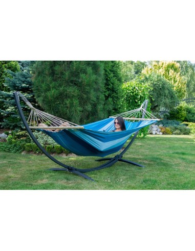 Stabhängematte mit Gestell, Hängematte 220x160cm, Hängemattegestell aus Aluminium oder Stahl