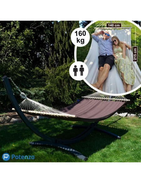 Medelin Stabhängematte mit Gestell, Hängematte 215x140cm, Hängemattegestell aus Aluminium oder Stahl