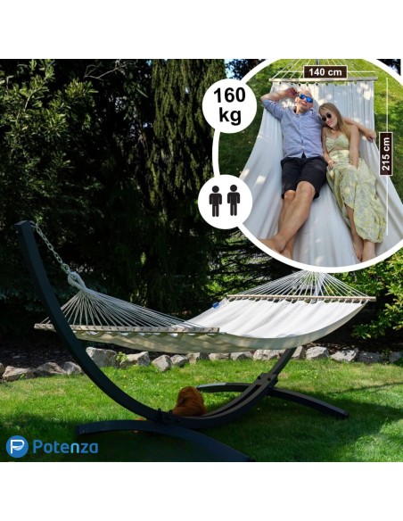 Medelin Stabhängematte mit Gestell, Hängematte 215x140cm, Hängemattegestell aus Aluminium oder Stahl